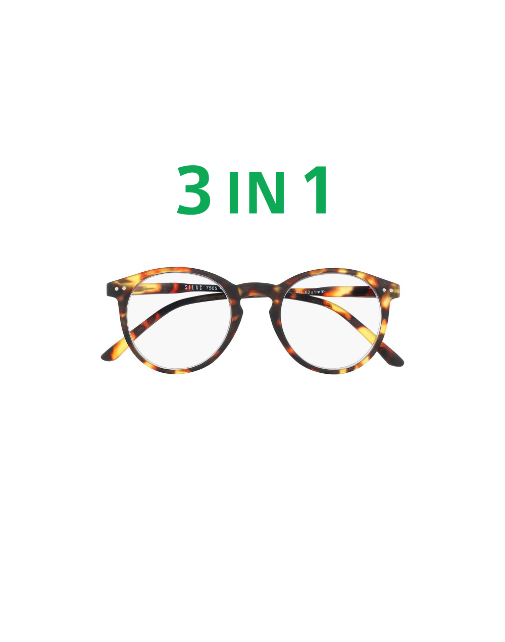 3IN1 TURTLE - Occhiali da lettura 3 in 1 - 7505